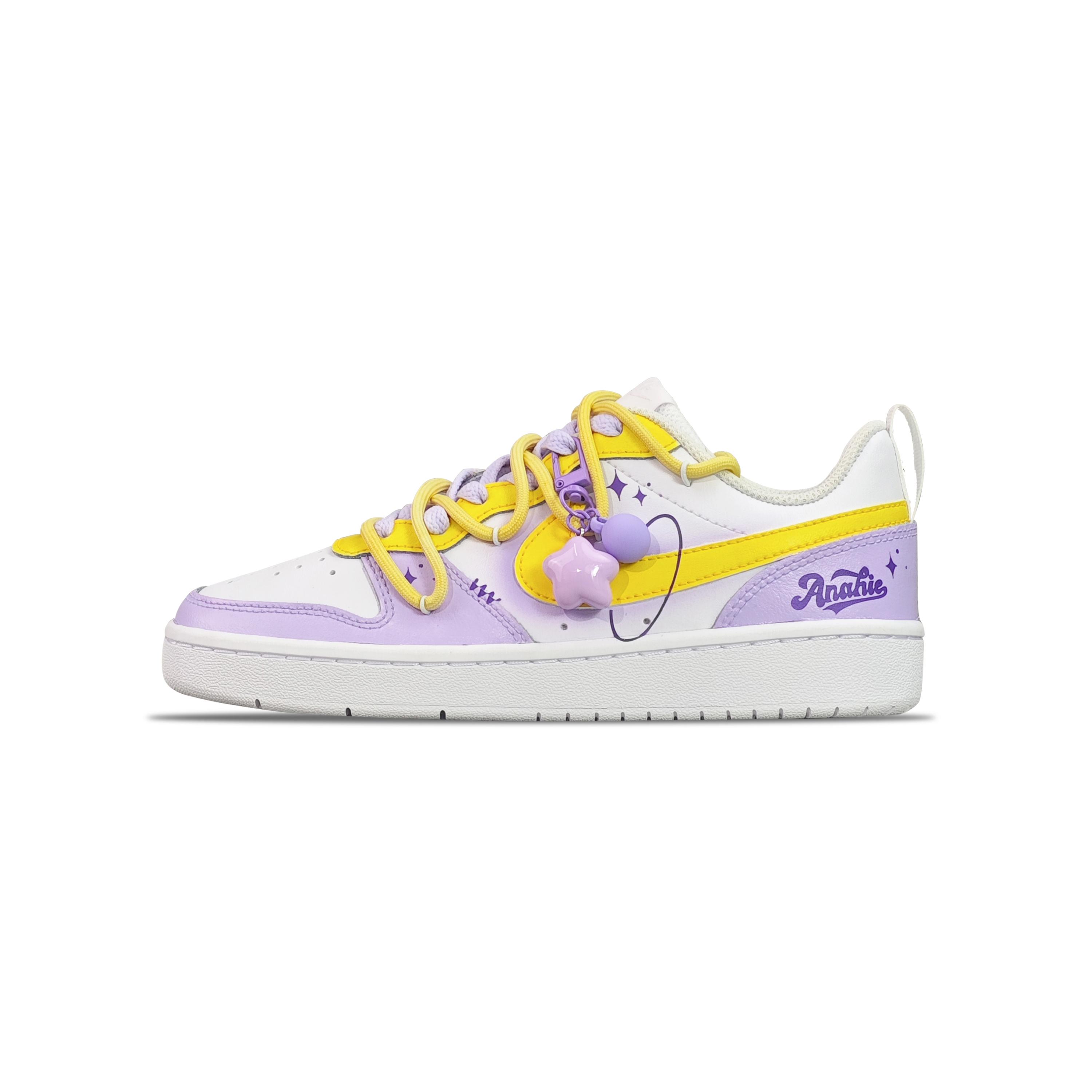 

Кроссовки Nike Court Borough Skateboarding Shoes Women's Low-top Yellow/Purple, светло-фиолетовый