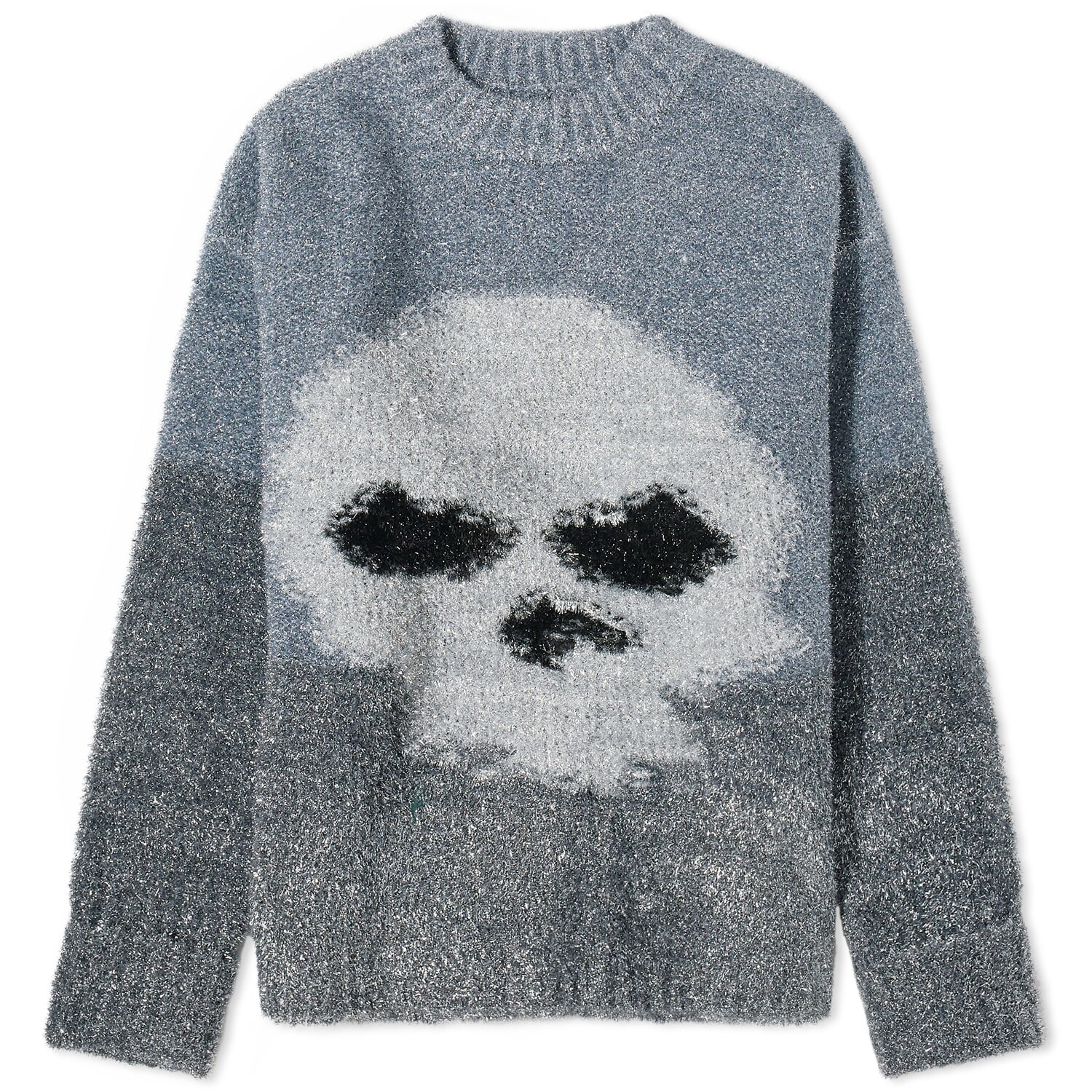 

Свитер Erl Skull Knitted Crew Neck Jumper, цвет Heather Grey