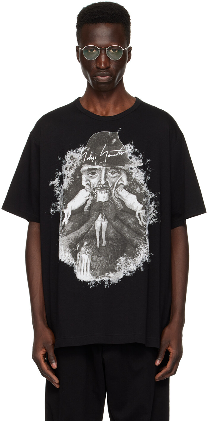 

Черная футболка с принтом Yohji Yamamoto, цвет Black