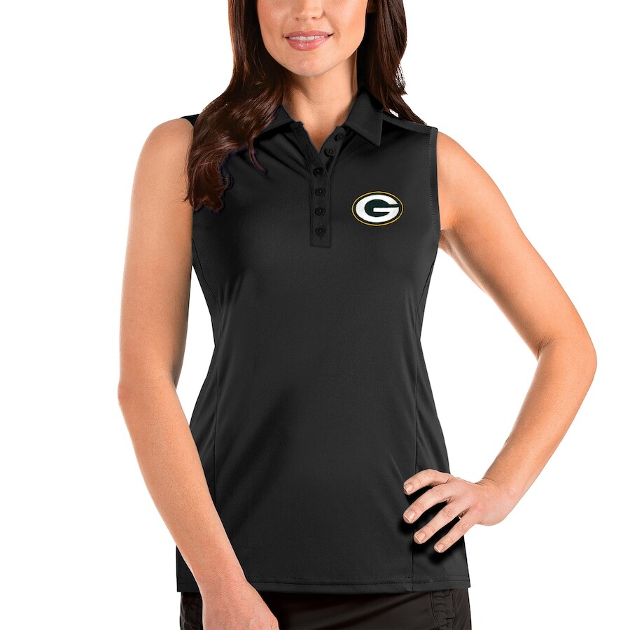 

Поло без рукавов Antigua Green Bay Packers, черный