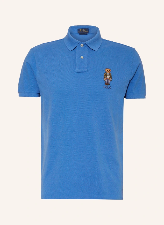 

Рубашка поло узкого кроя из пике на заказ Polo Ralph Lauren, синий