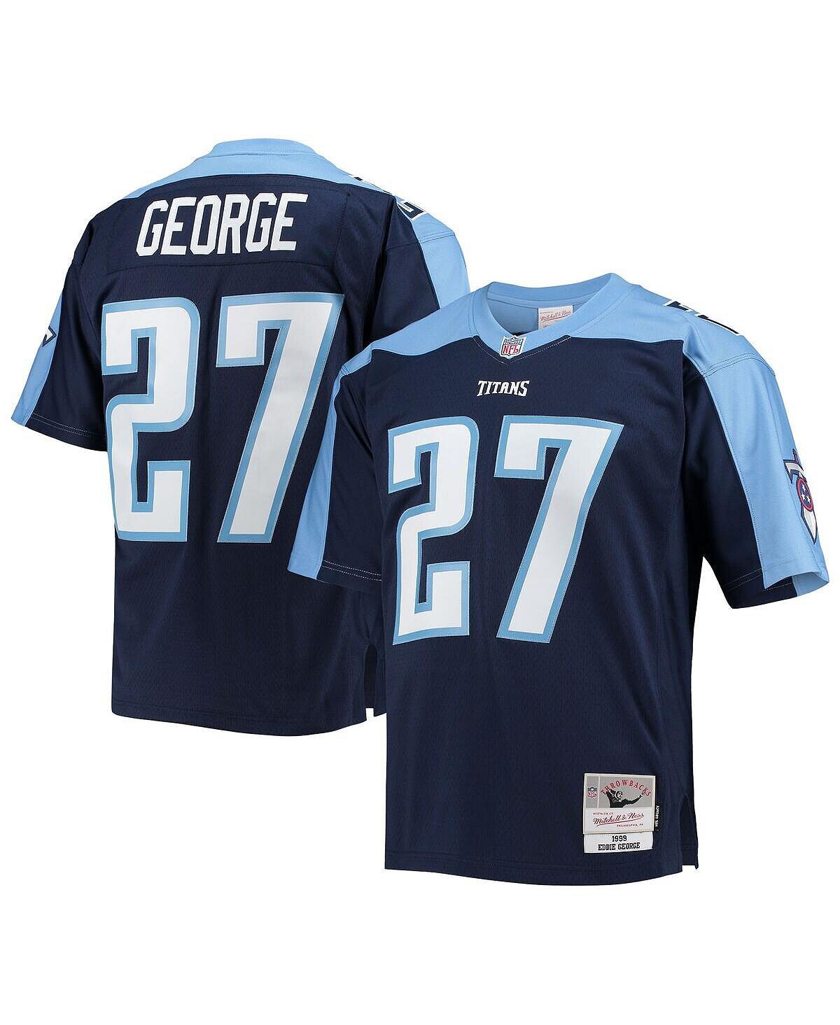 

Мужская футболка Eddie George Navy Tennessee Titans Big and Tall 1999 года, реплика вышедшего на пенсию игрока Mitchell & Ness