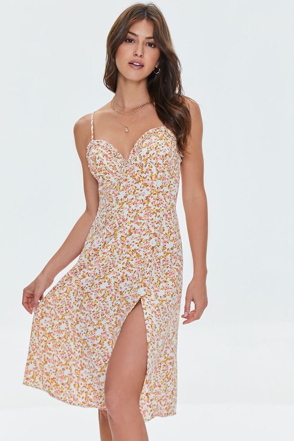 

Платье миди с цветочным принтом Sweetheart Forever 21, синий
