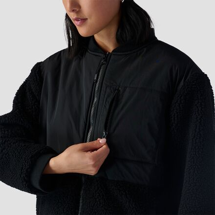 цена Длинное флисовое пальто из смешанной ткани женское Backcountry, черный