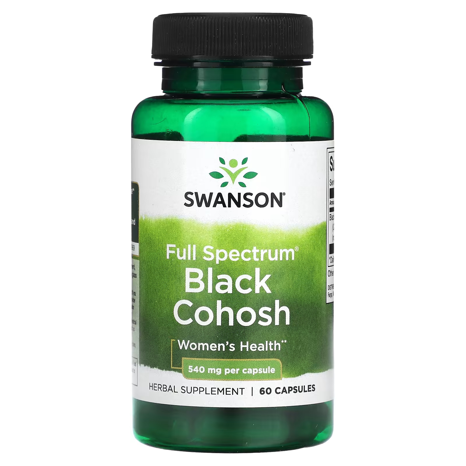 Растительная добавка Swanson Full Spectrum Black Cohosh 540 мг, 60 капсул swanson черный кохош full spectrum 540 мг 60 капсул