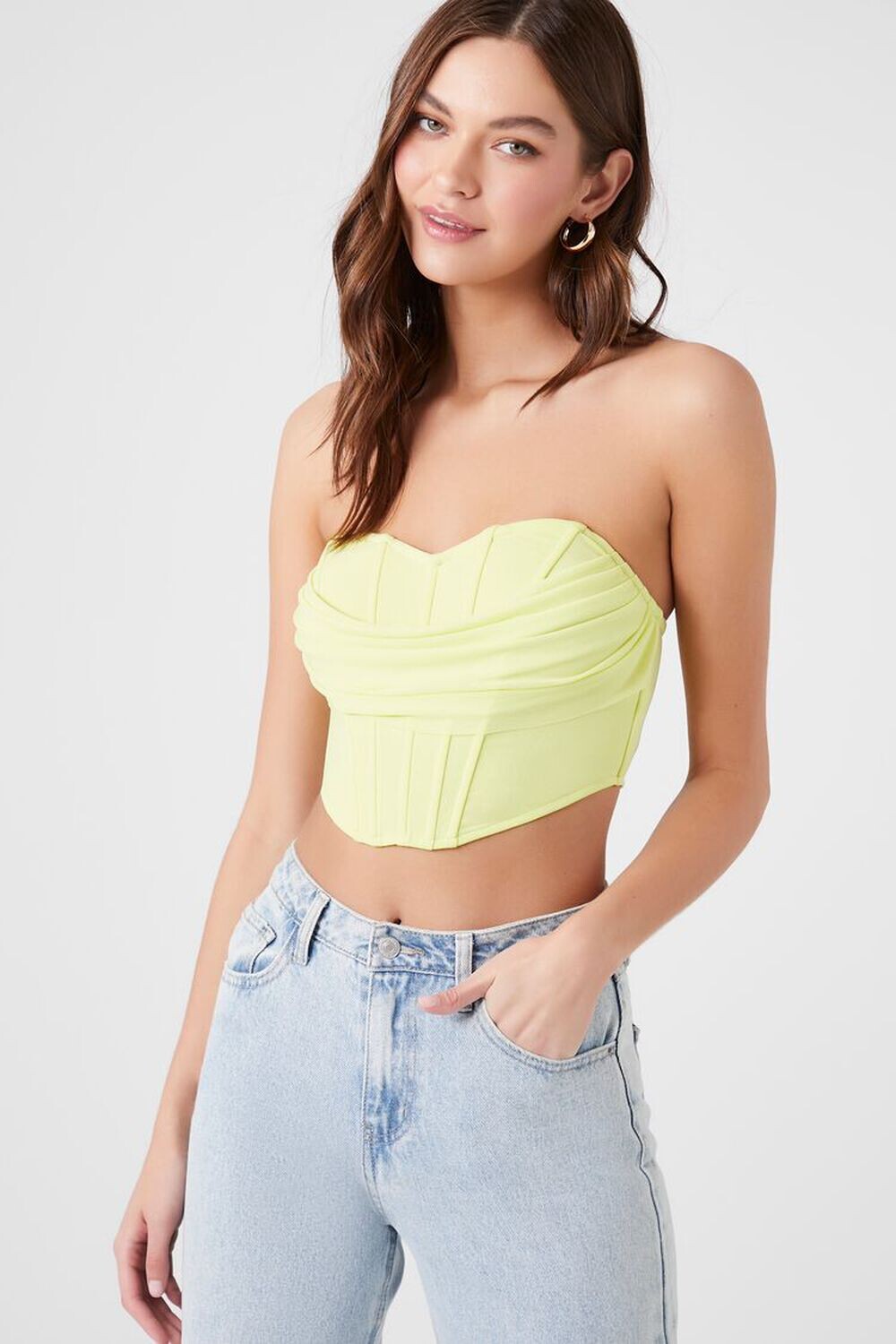

Драпированный топ-бюстье без рукавов Forever 21