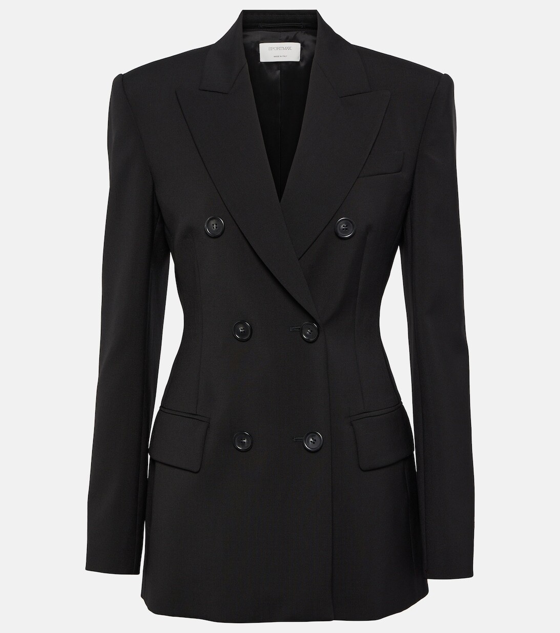 

Двубортный шерстяной блейзер Adamo SPORTMAX, черный