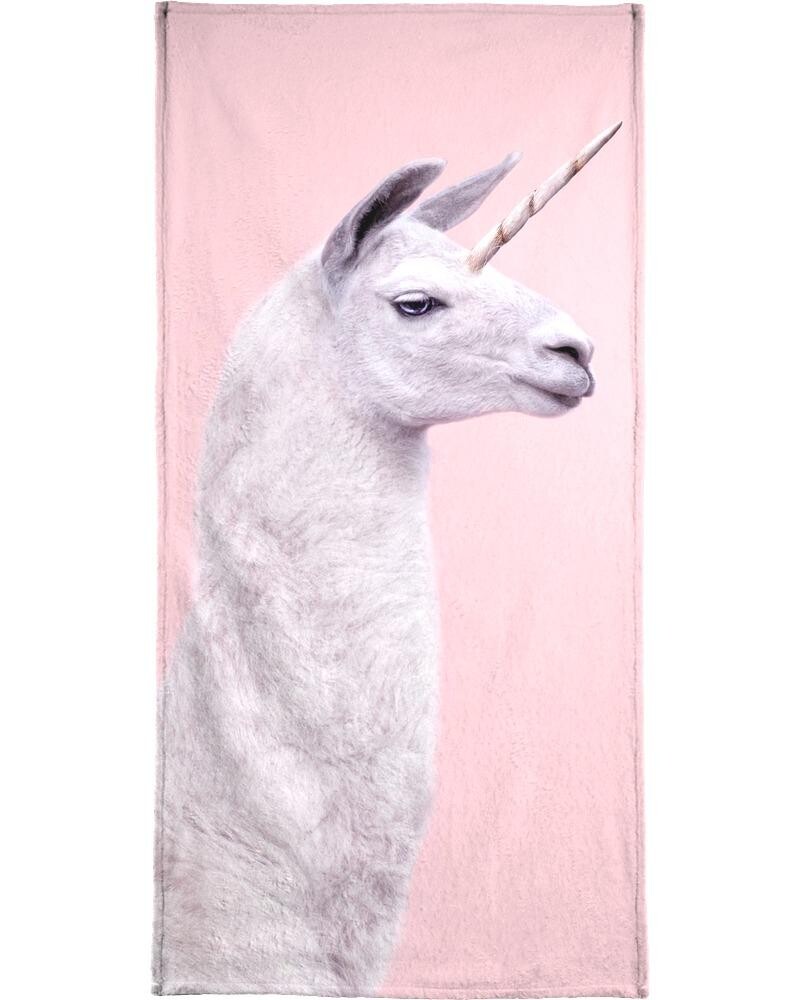 

Полотенце для ванной Juniqe Llama Unicorn, розовый