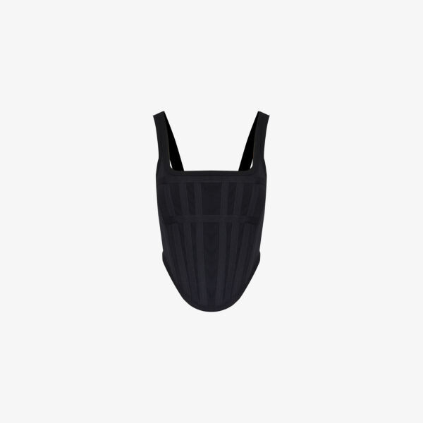 

Корсетный топ из эластичного хлопка приталенного кроя Dion Lee, черный