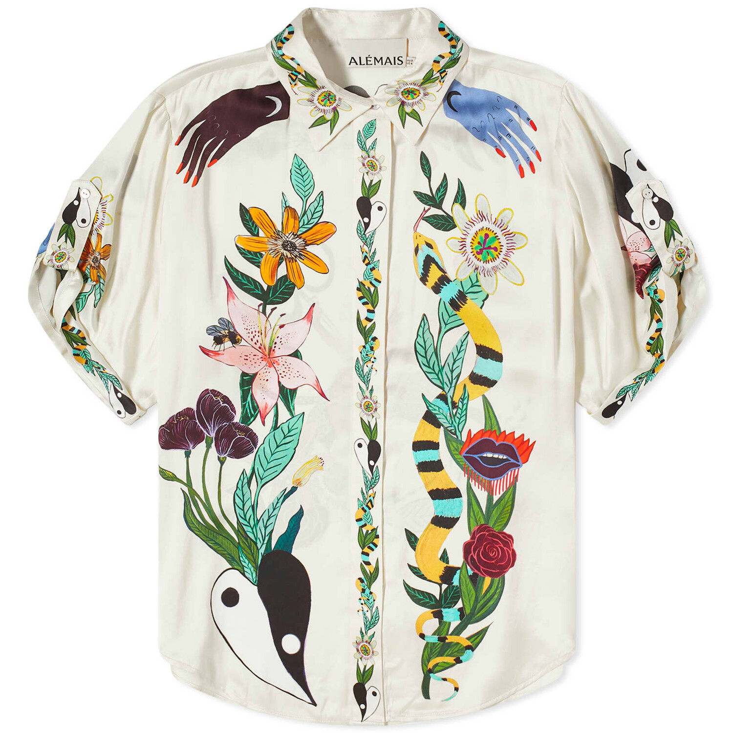 

Рубашка Alémais Meagan Oversized Silk, цвет Cream