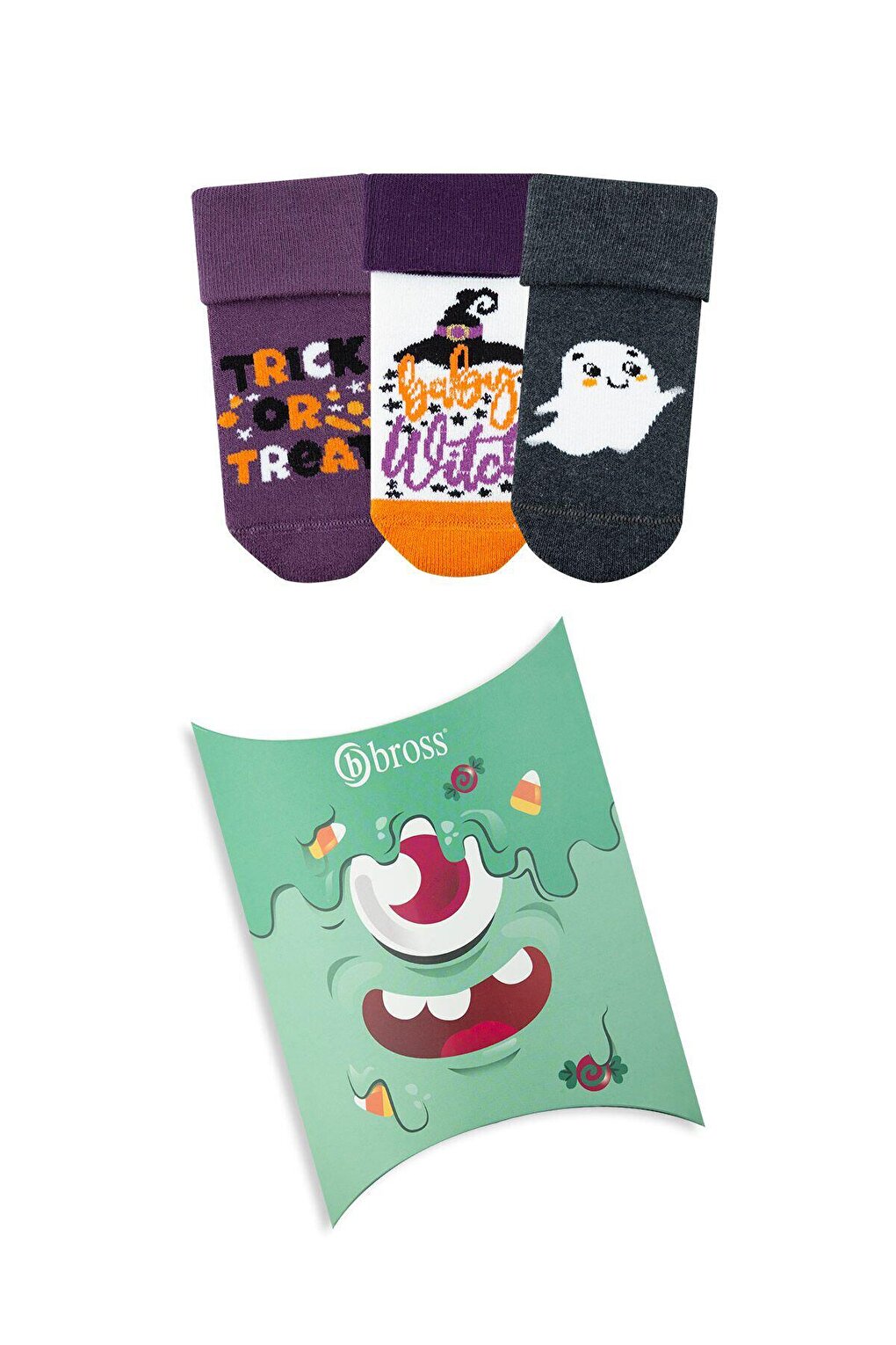 Коробка из 3 детских носков на Хэллоуин Bross, смешанный ассортимент