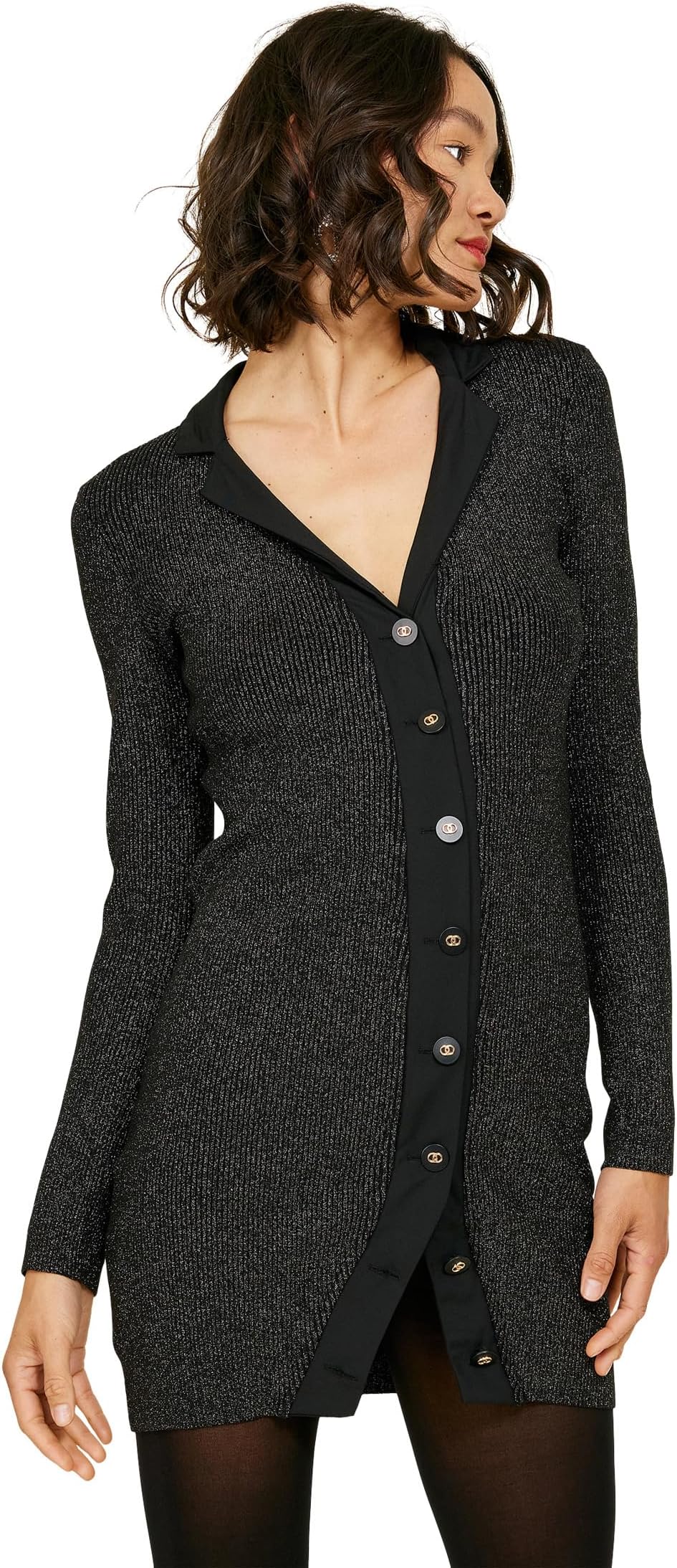 Денверское платье-свитер line and dot, черный платье line and dot megan tie detail sweaterdress черный