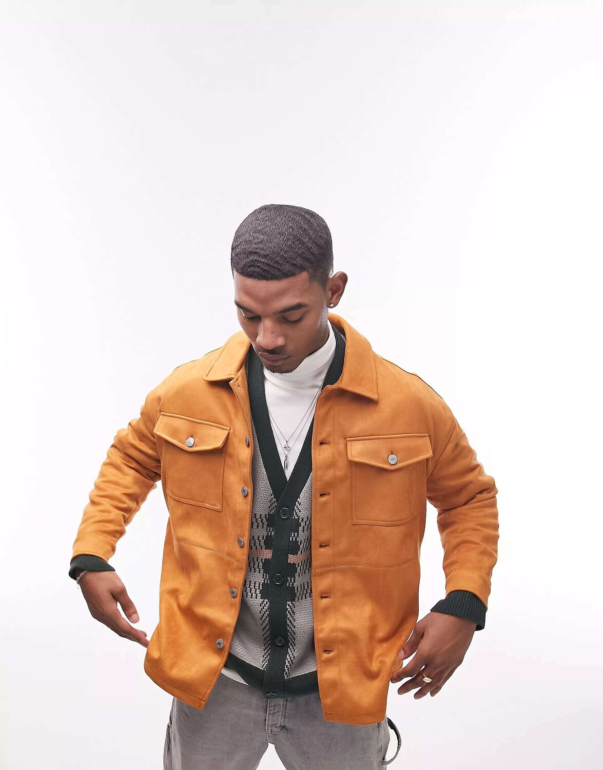 

Синяя замшевая куртка Topman, Синий