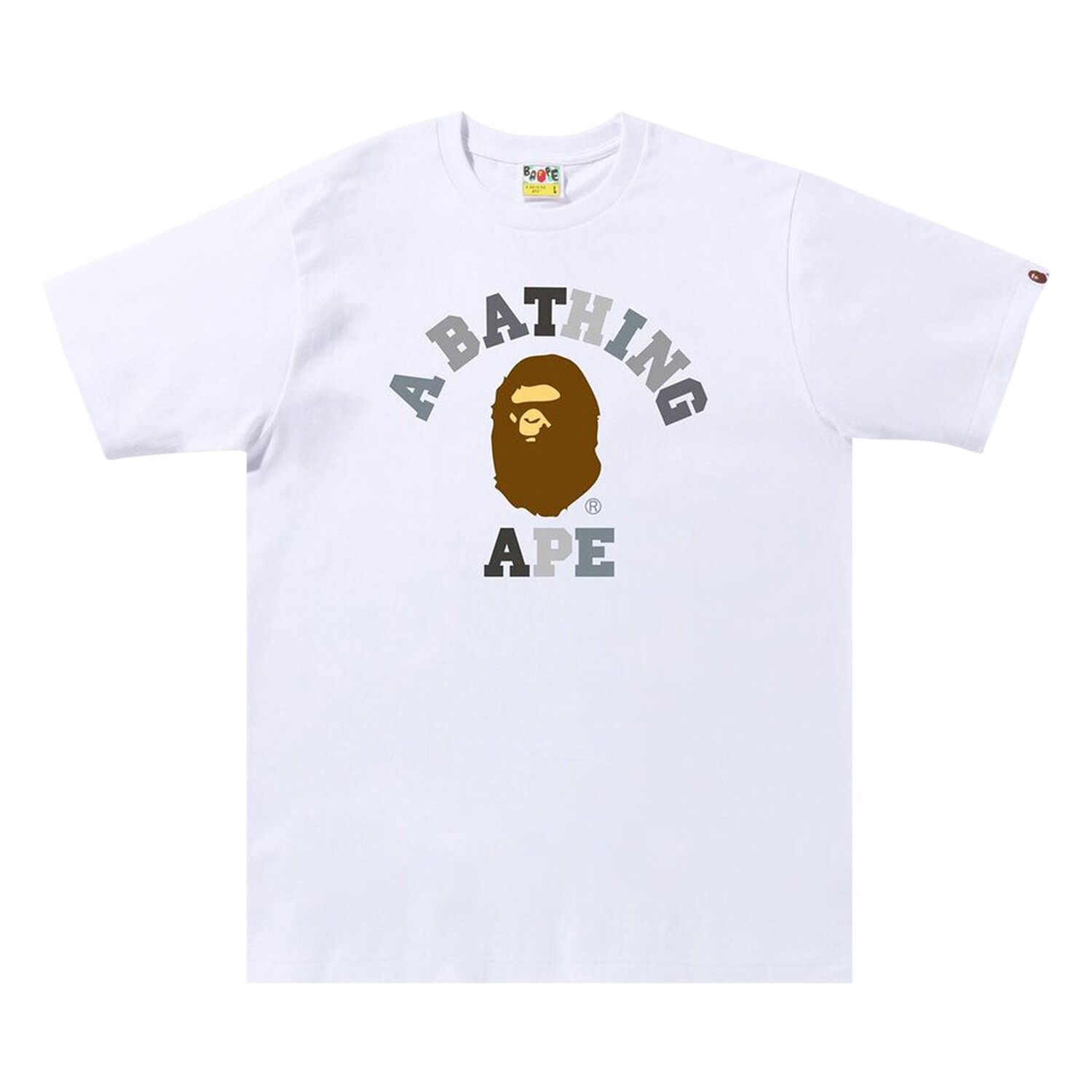 

Футболка колледжа BAPE Colors, Белая, Белый
