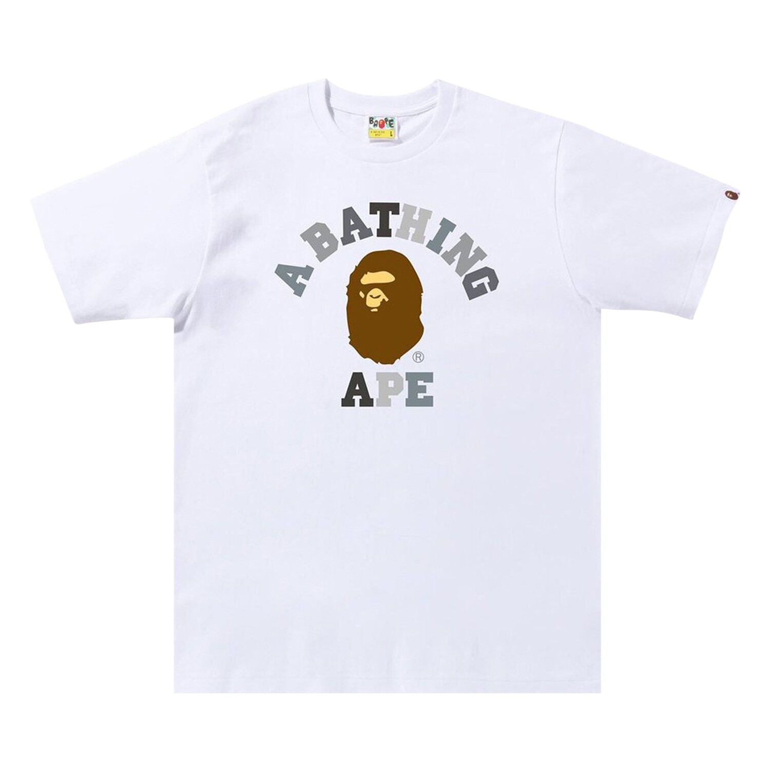 цена Футболка колледжа BAPE Colors, Белая