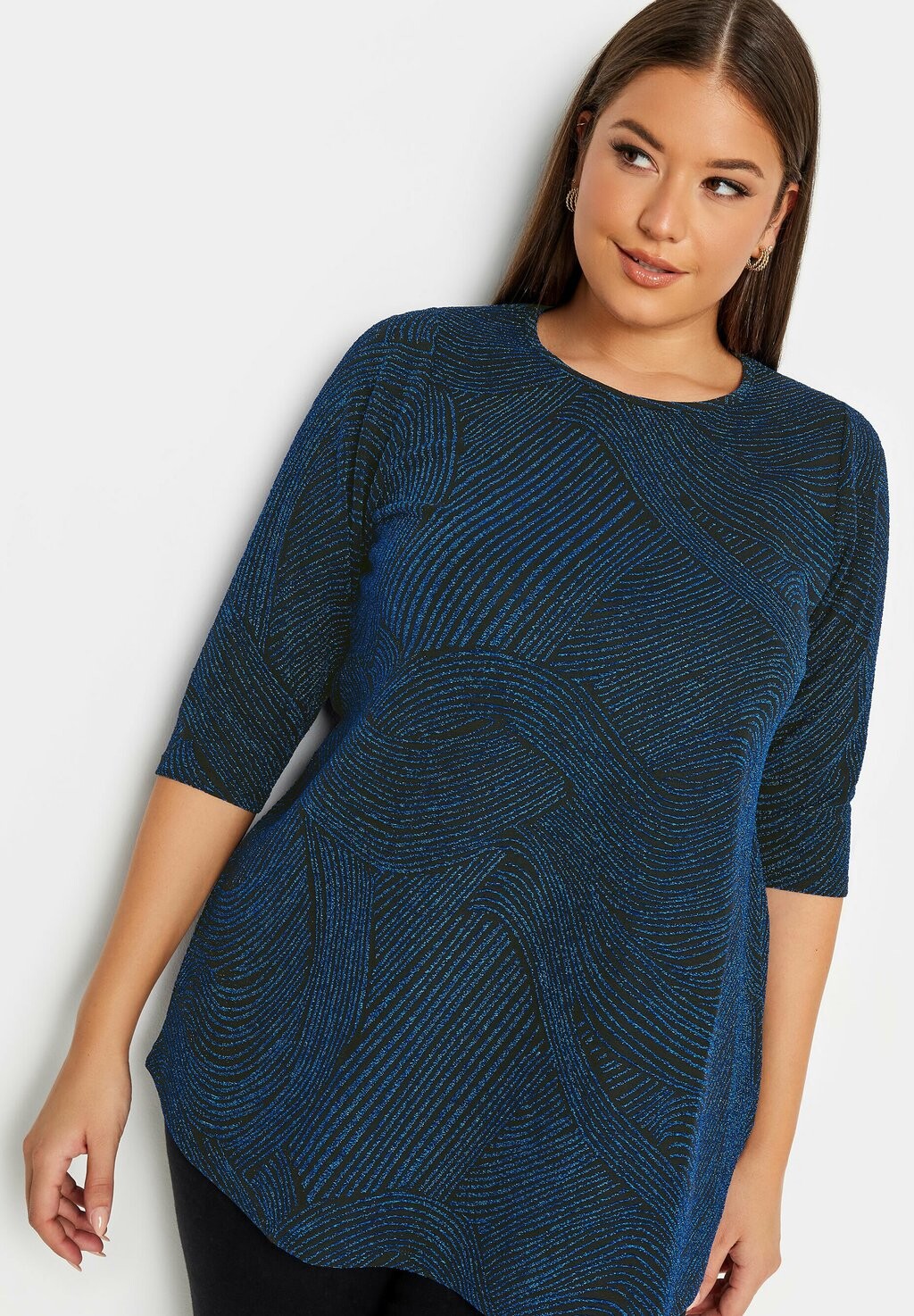

Блузка Swirl Print Swing Yours Clothing, синий