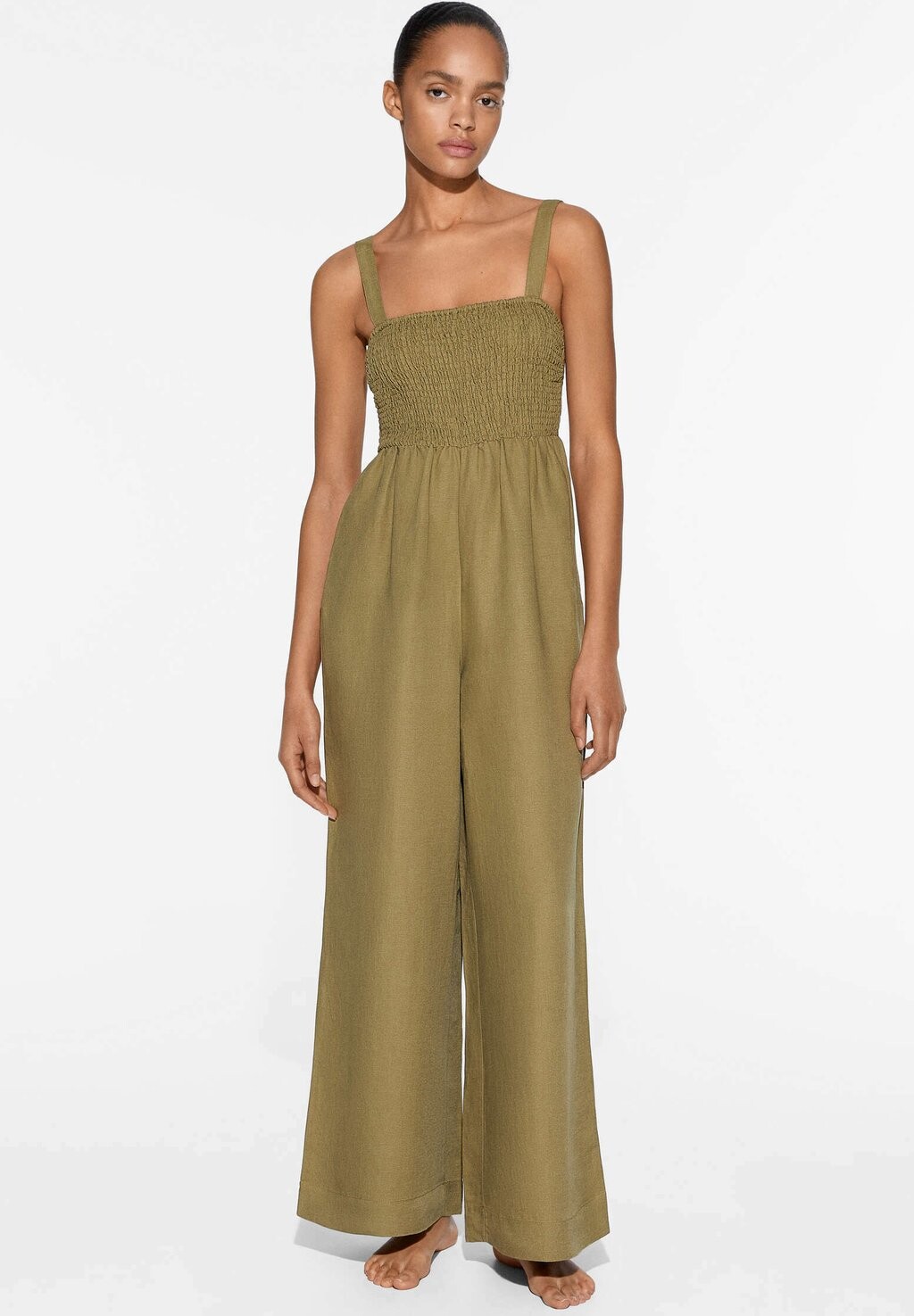 

Комбинезон LONG STRAPPY SHIRRED OYSHO, цвет khaki