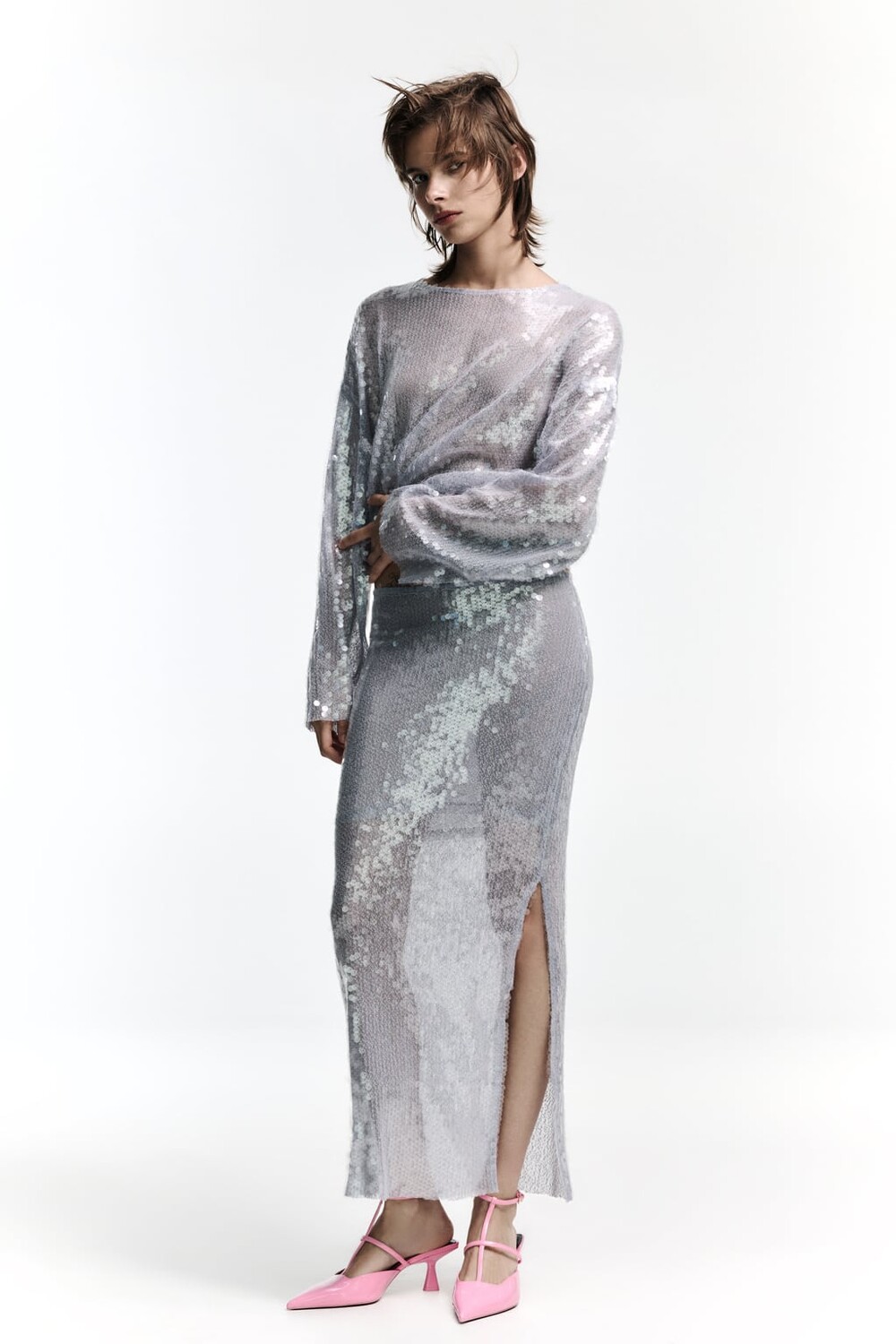 

Босоножки с ремешками ZARA, розовый