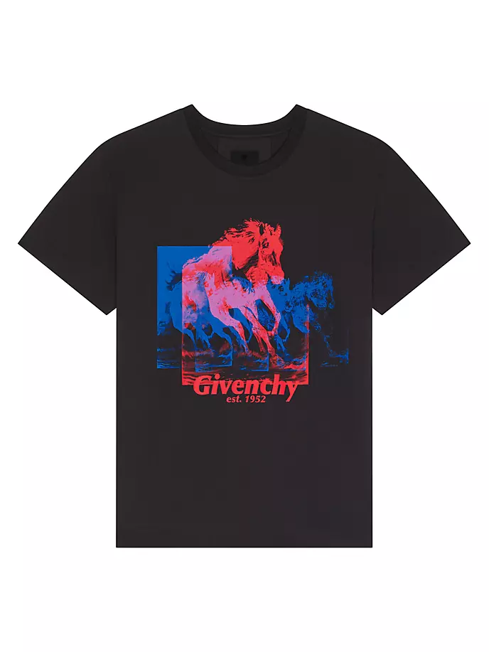 

Хлопковая футболка с принтом лошади Givenchy, черный