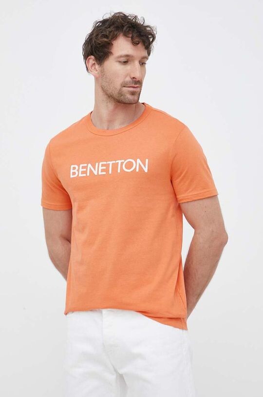 

Хлопковая футболка United Colors of Benetton, оранжевый