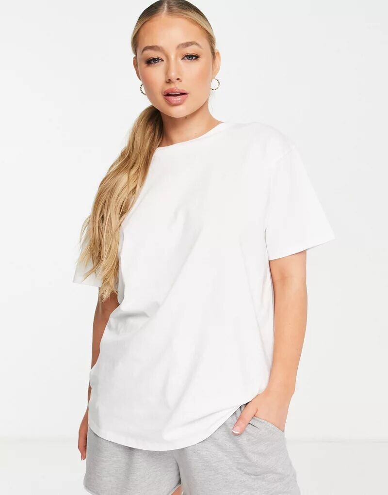 

Белая быстросохнущая хлопковая футболка оверсайз ASOS Icon