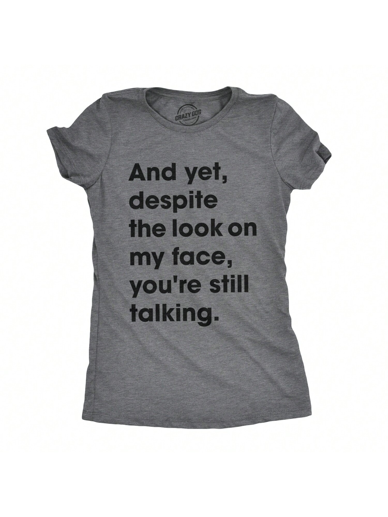 Женская футболка «Я видел эту карму», темный хизер грей - все еще говорю новинка 2022 забавная женская футболка в стиле харадзюку летняя футболка с круглым вырезом y2k забавная футболка с рисунком