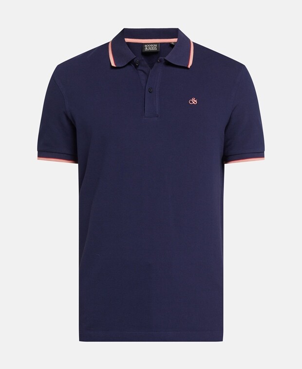

Рубашка-поло из пике Scotch & Soda, темно-синий