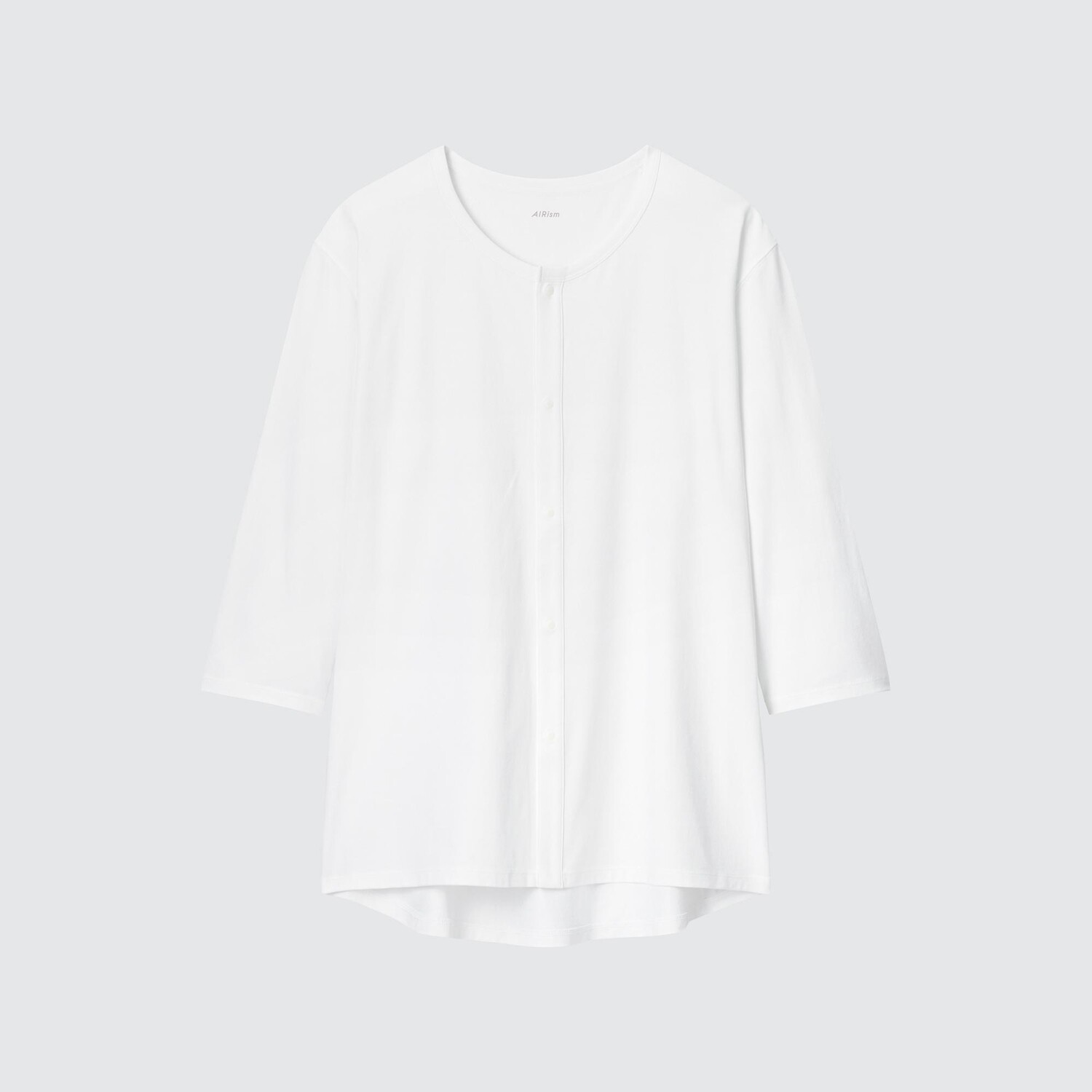 

Футболка AIRism с открытым передом и круглым вырезом (рукава 8/4) UNIQLO, белый