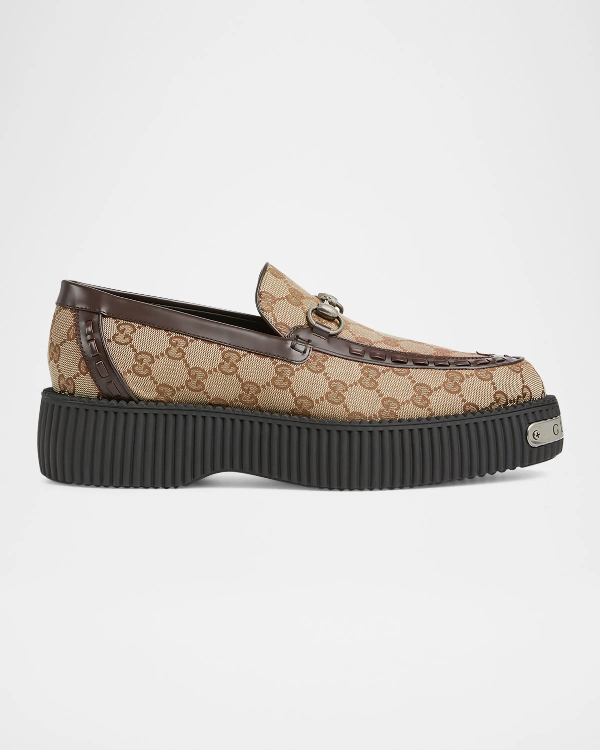 

Мужские парусиновые лоферы Damien Chunky GG Gucci, цвет 9751