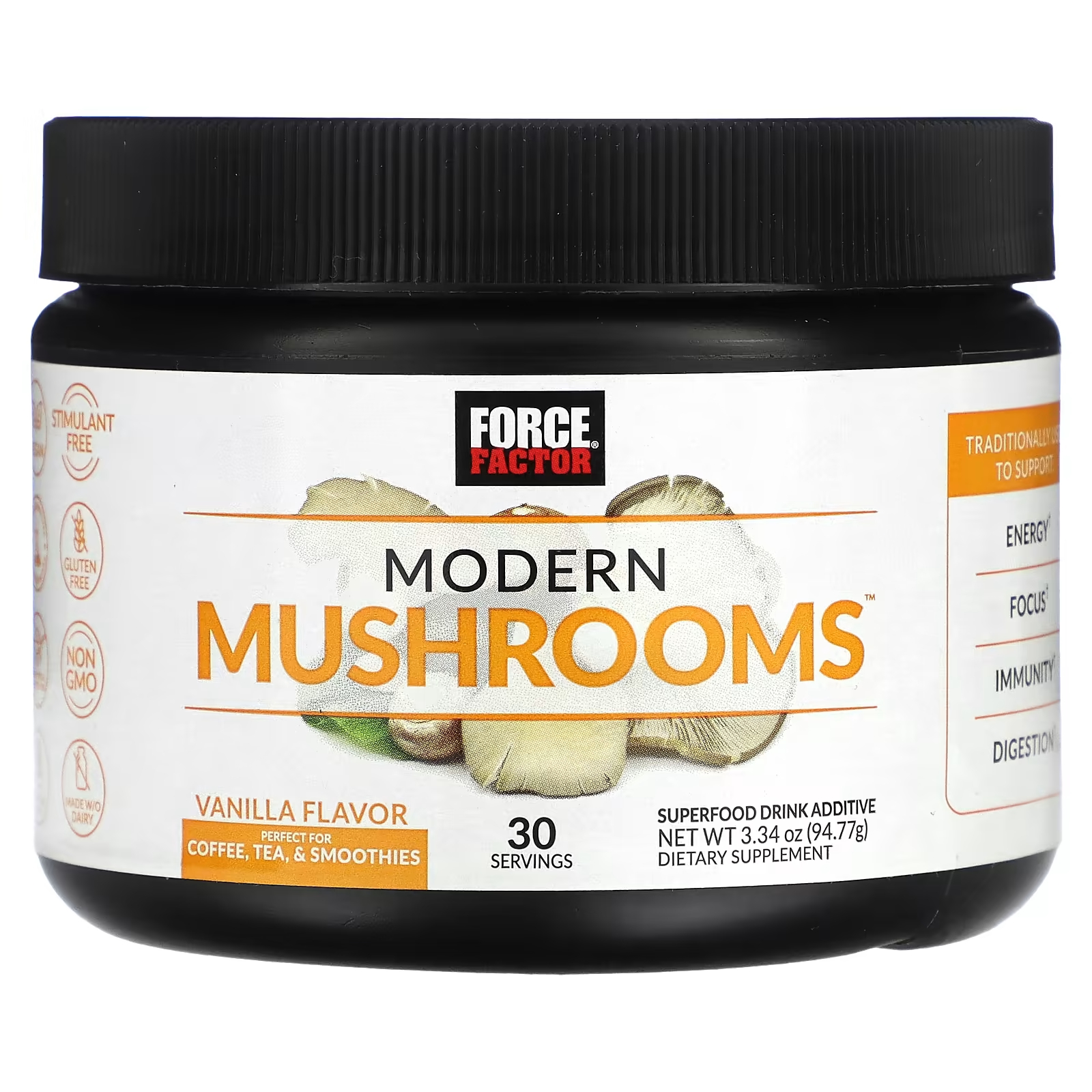 Пищевая добавка Force Factor Modern Mushrooms Vanilla, 94,77 г цена и фото