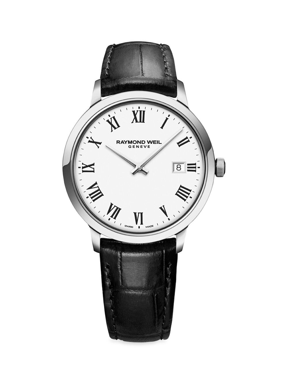 

Круглые белые часы Toccata с кожаным ремешком Raymond Weil, белый