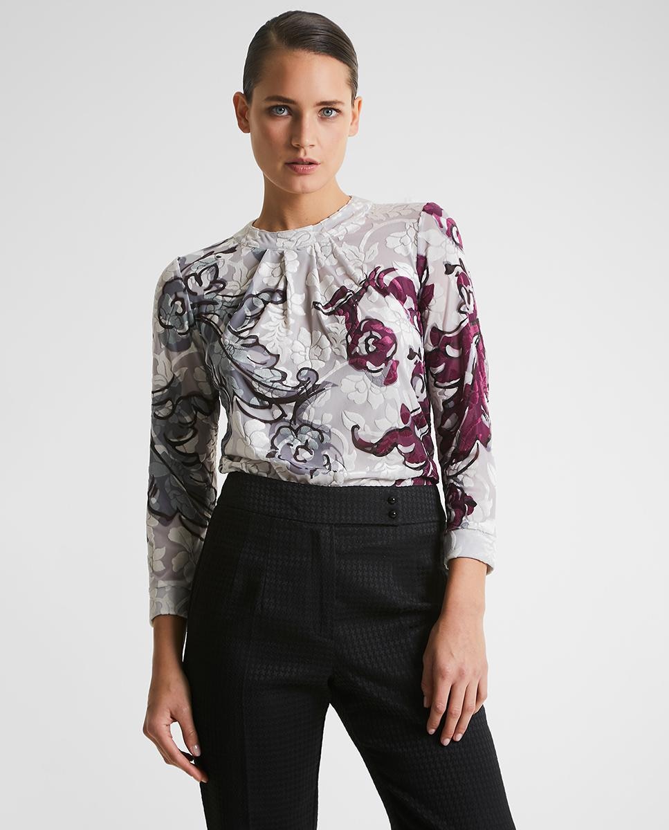 Женская рубашка с длинным рукавом абстрактным принтом , мультиколор Trucco