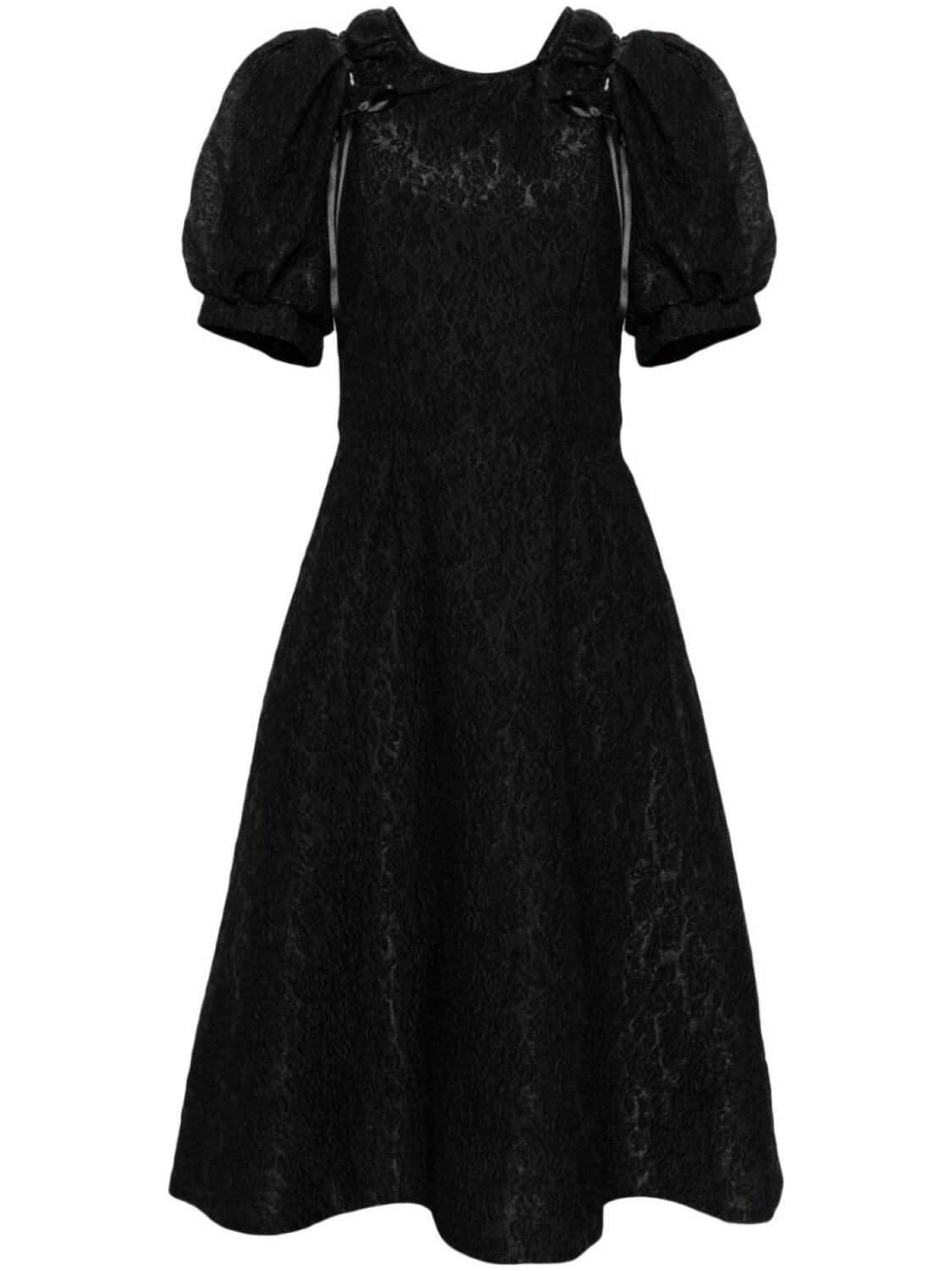 

Simone Rocha платье миди с жатым эффектом, черный