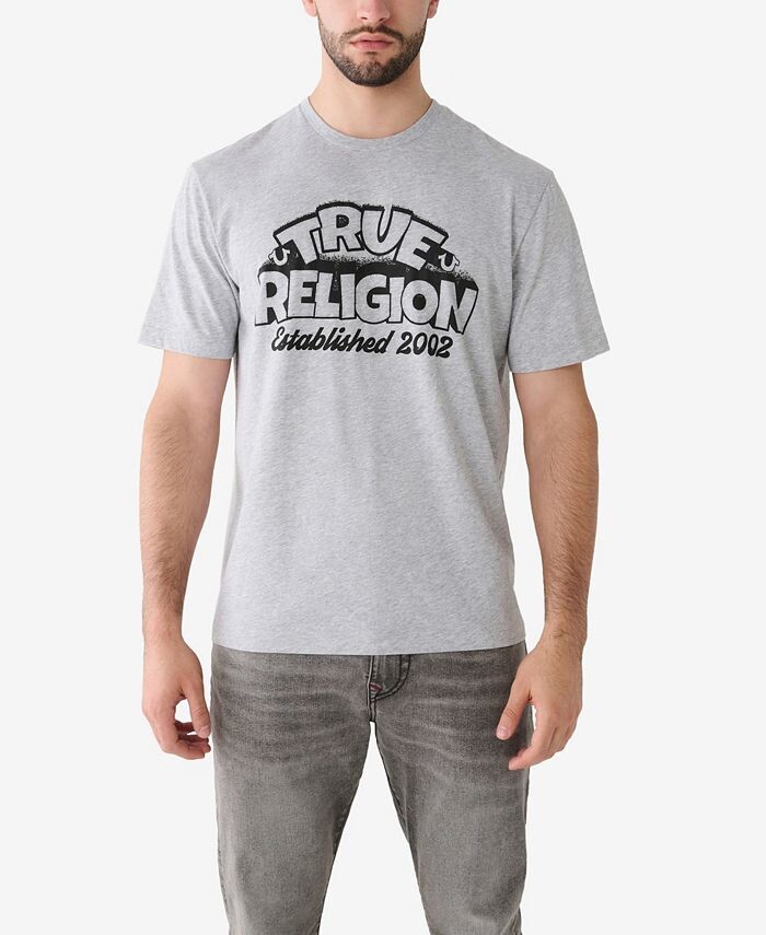 

Мужская свободная футболка Bubble с короткими рукавами True Religion, серый