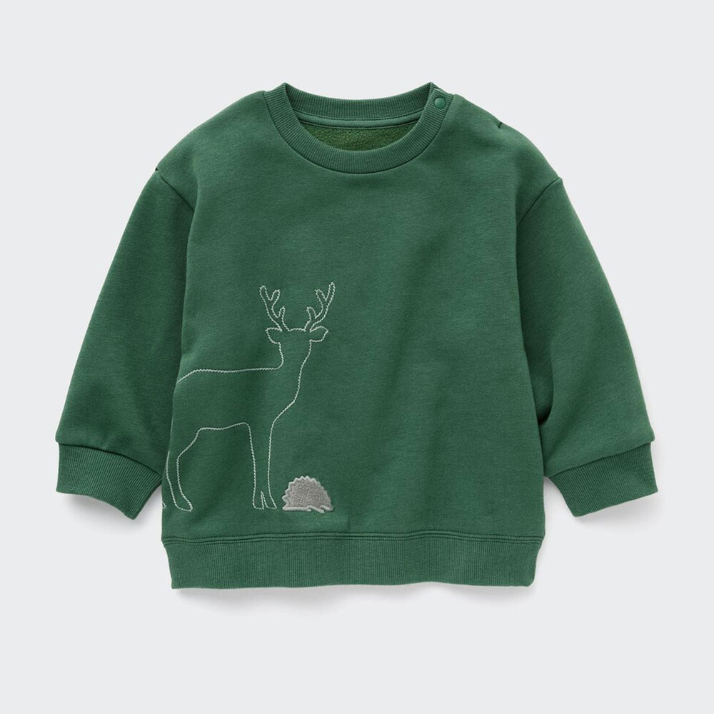 

Пуловер Uniqlo флисовый для малышей, зеленый