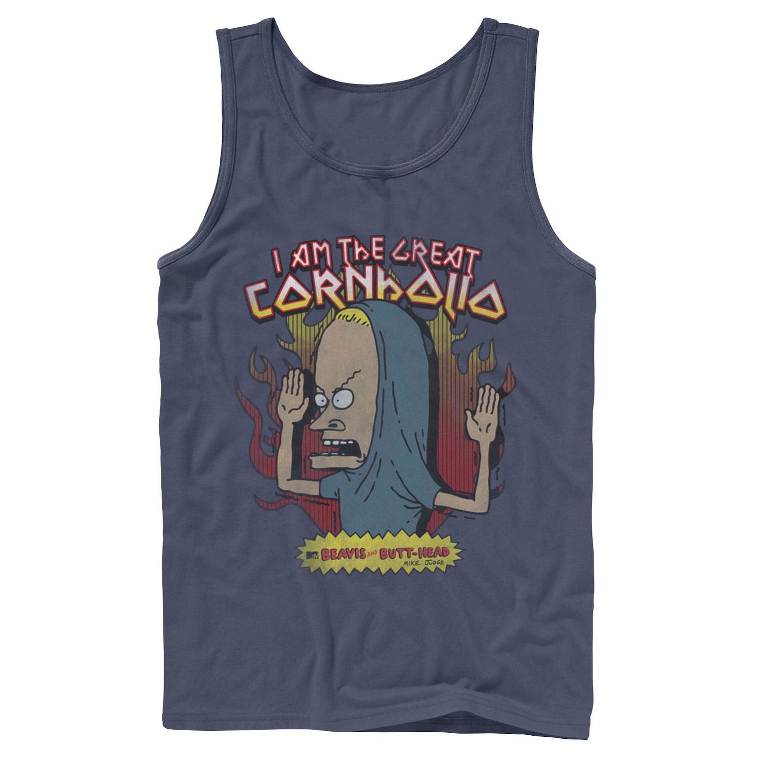 

Мужская майка Beavis & Butthead Cornholio Fire Portrait Licensed Character