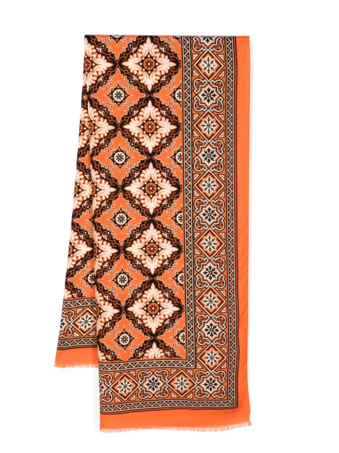

ETRO шерстяной шарф с бахромой, оранжевый