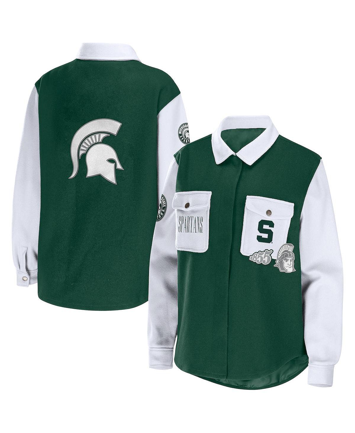 Женская куртка-рубашка на пуговицах Hunter Green Michigan State Spartans WEAR by Erin Andrews, зеленый