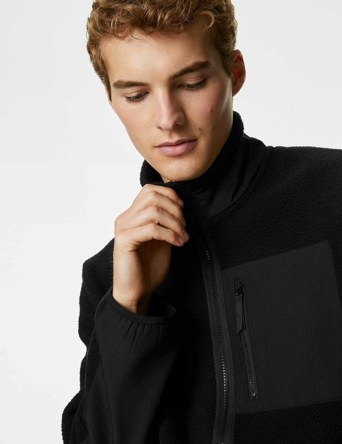 

Флисовая куртка на молнии Polar Marks & Spencer, черный