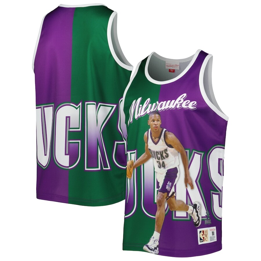 

Майка Mitchell & Ness Milwaukee Bucks, зеленый