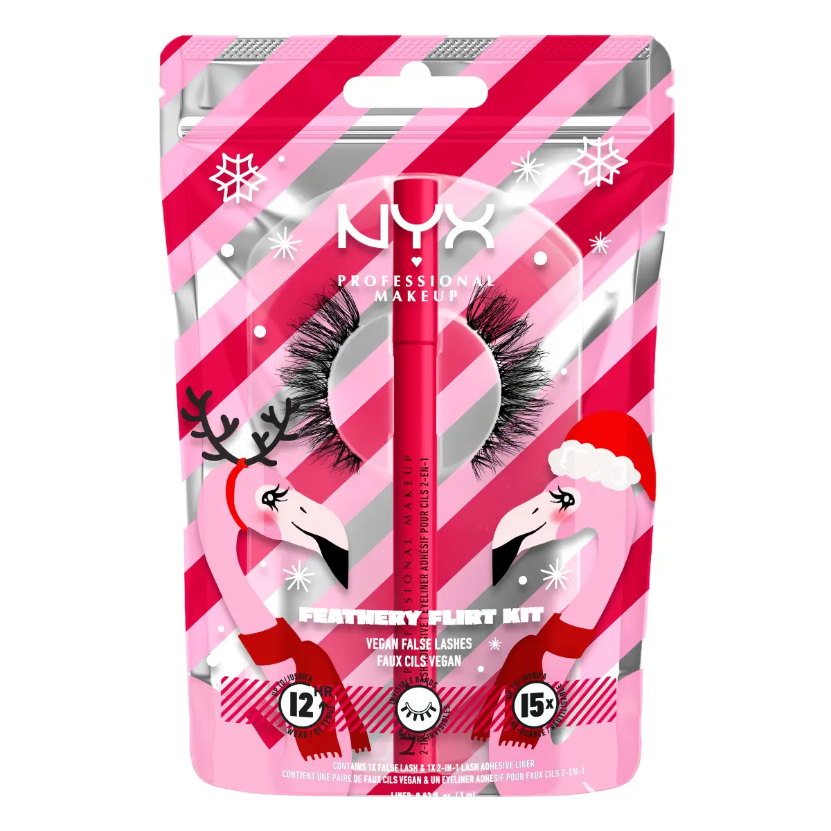 

Набор: подводка + клей для накладных ресниц 2в1 черный Nyx Professional Makeup, 1 пара