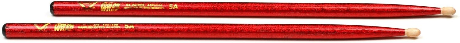 

Голени Vater Color Wrap Hickory - 5A - Деревянный кончик - Red Sparkle