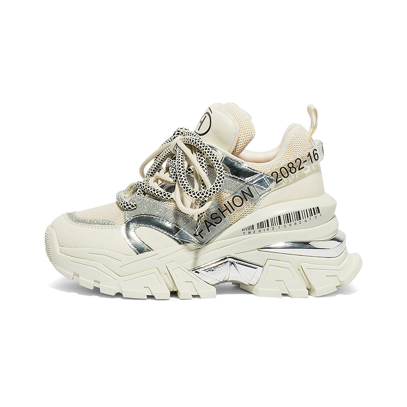 

Кроссовки женские толстые низкие Coup De Foudre, цвет Off White/Silver