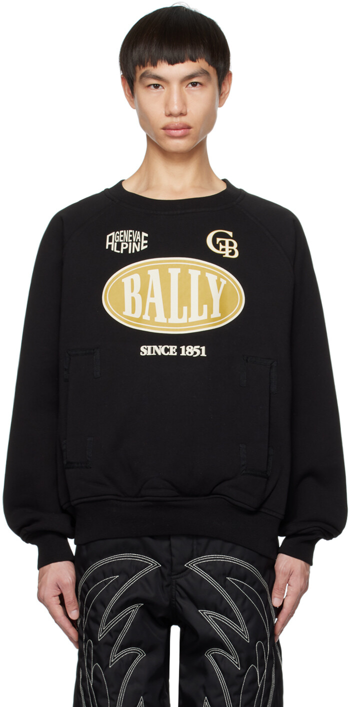 

Черный свитшот с принтом Bally