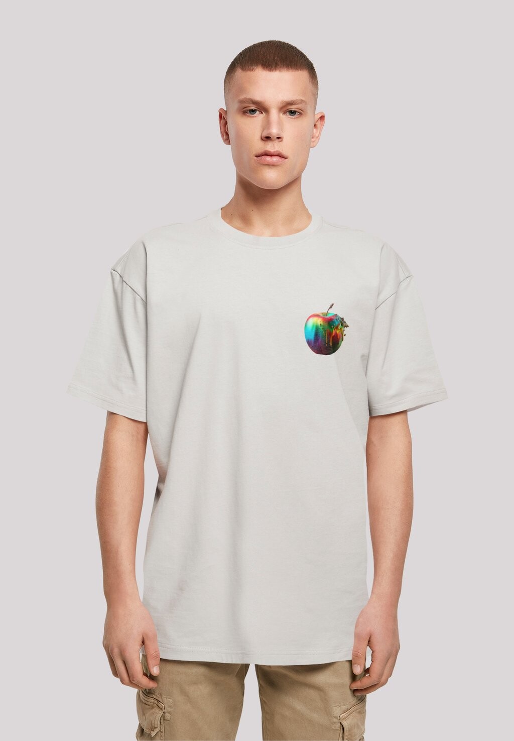 

Футболка с принтом RAINBOW APPLE F4NT4STIC, цвет lightasphalt