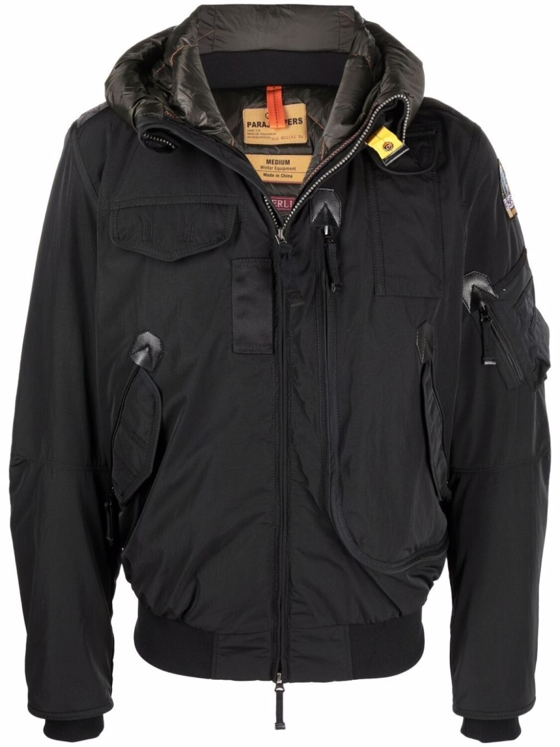 

Parajumpers пуховик с капюшоном и нашивкой-логотипом, черный
