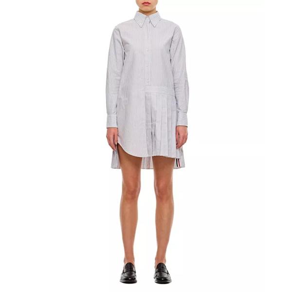 

Платье oxford stripe oversized shirtdress Thom Browne, серый