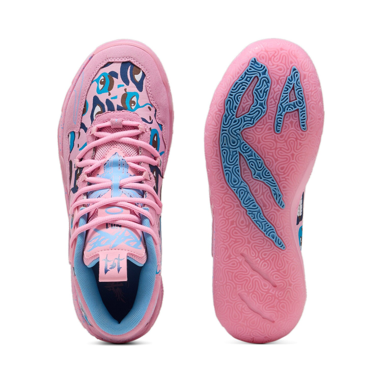 

Мужские баскетбольные кроссовки PUMA x LAMELO BALL x KIDSUPER MB.03, цвет Pink Lilac/Team Light Blue