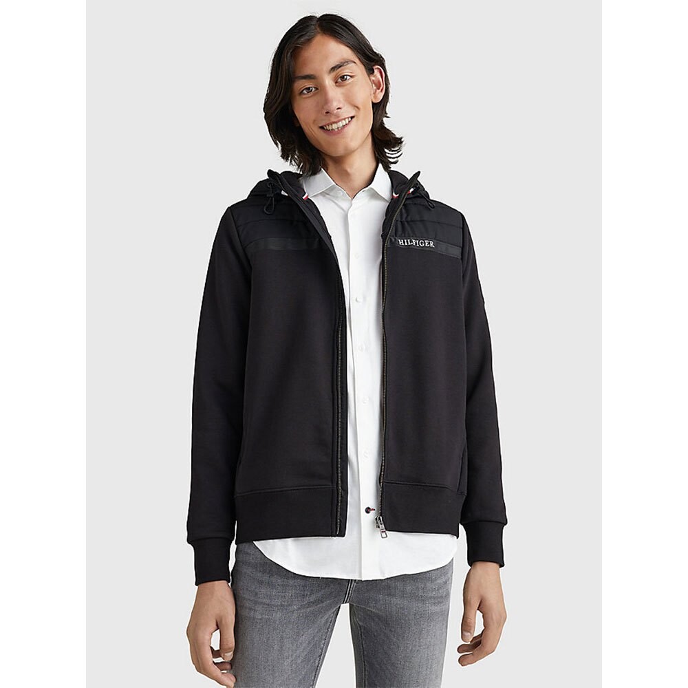 

Толстовка Tommy Hilfiger Mix Media Tape Through Full Zip, черный