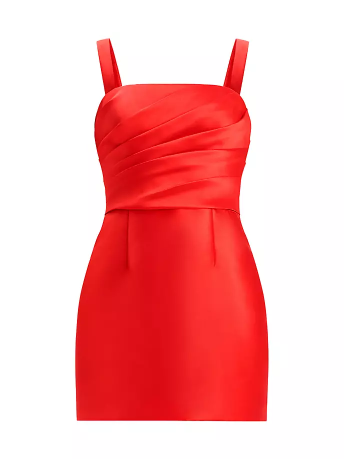Мини-платье Микадо со сборками Zac Posen, цвет rouge